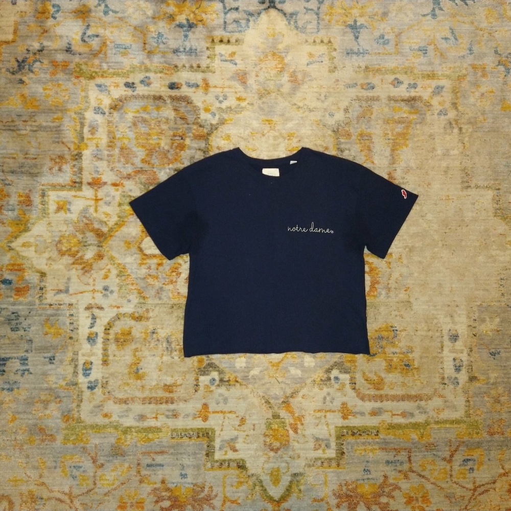 Notre Dame Navy Cropped Tee